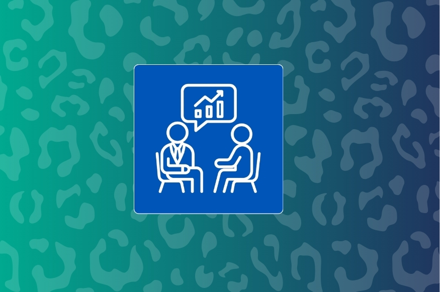 Icon Image of 2 characters at a table talking.
