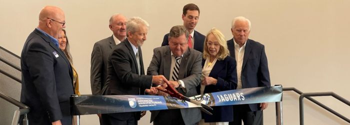 Board of Trustees Cutting the Ribbon at the Grandopening
