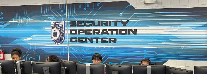 Photo of students in the Security Operation Center