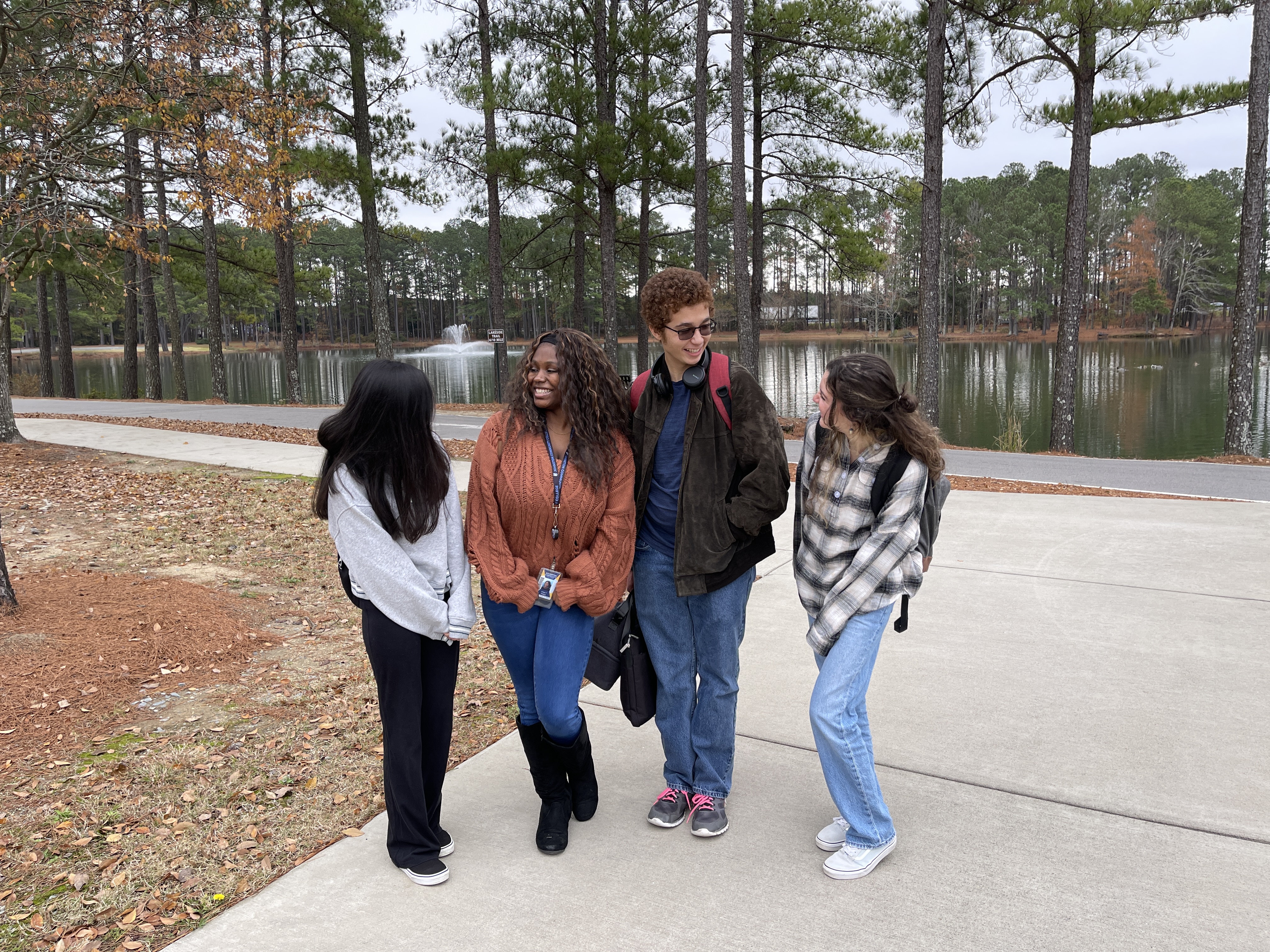 Students walking on campus