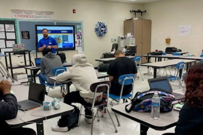 Students in classroom sitting at desks